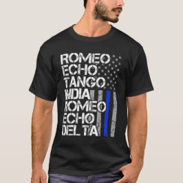 Camiseta Línea Azul del código fonético de la policía retir