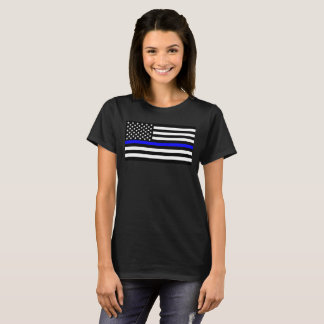 Camiseta Línea Azul delgada de la policía