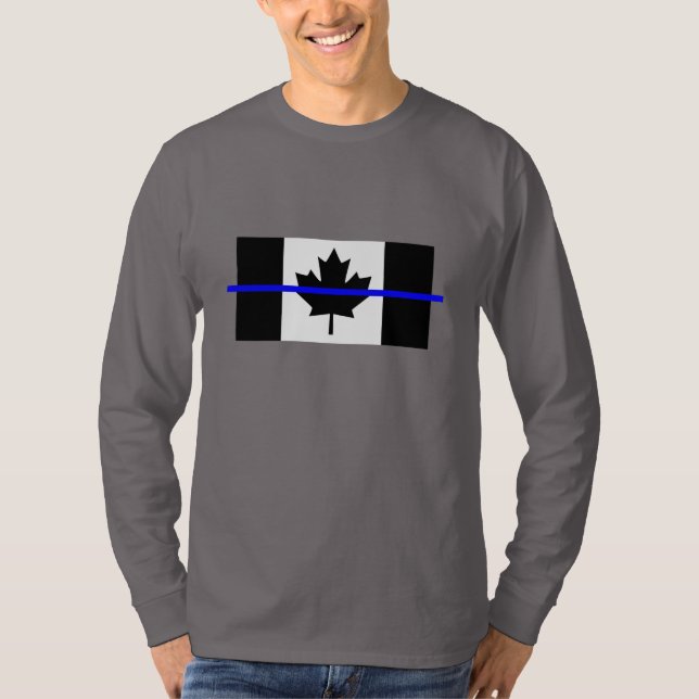 Camiseta Línea Azul delgada en la decoración de bandera can (Anverso)