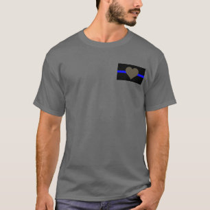 Camiseta Línea Azul Delgada - Por Aquellos Que Sirven