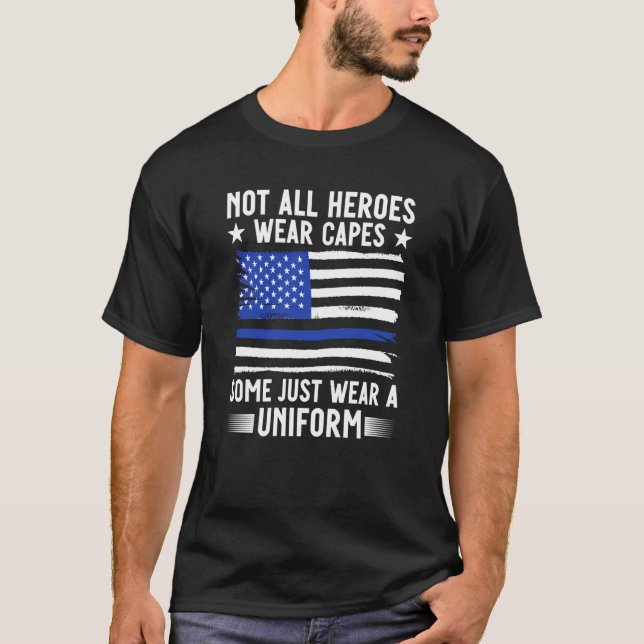 Camiseta Línea Azul No Todos Los Héroes Llevan Capas De Pol (Anverso)