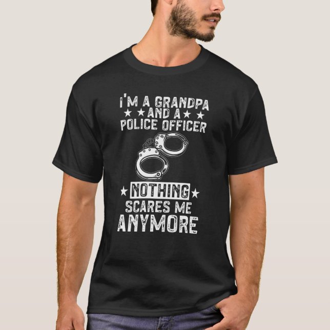 Camiseta Línea Azul Soy un abuelo y un oficial de policía (Anverso)