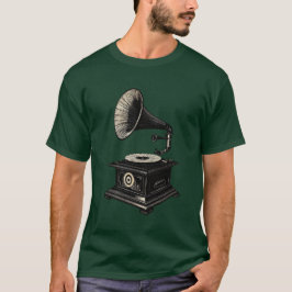 Camiseta Línea Clásica de Tocadiscos Retro