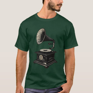 Camiseta Línea Clásica de Tocadiscos Retro
