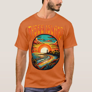 Camiseta Línea costera de la isla Tybee al atardecer de TSh