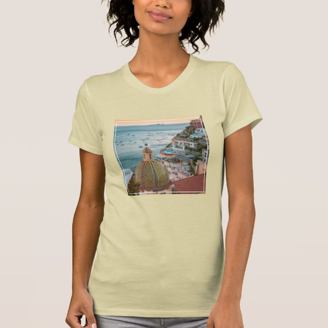 Camiseta Línea costera | Positano, Costa Amalfitana, Italia (Anverso)