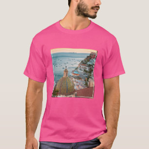 Camiseta Línea costera Positano, Costa Amalfitana, Italia