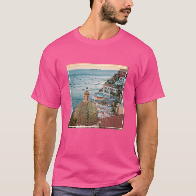 Camiseta Línea costera | Positano, Costa Amalfitana, Italia (Anverso)