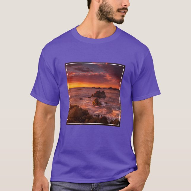 Camiseta Línea costera | Sunset Pacific Grove Carmel Califo (Anverso)