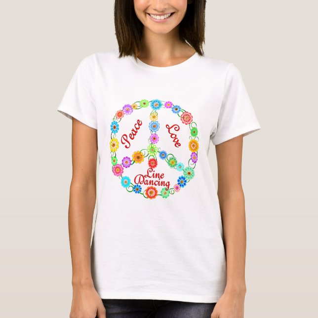 Camiseta Línea de amor de la paz baile (Anverso)