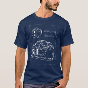 Camiseta Línea de arte de cámara retro con tira de película