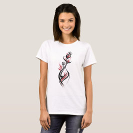 Camiseta Línea de Arte de Florero