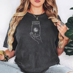 Camiseta Línea de Arte de Frasco de Luna Celestial Mason
