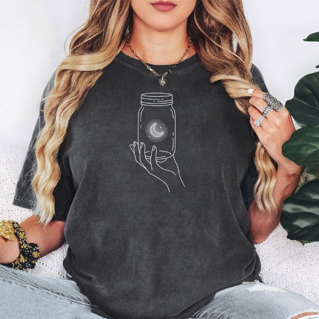 Camiseta Línea de Arte de Frasco de Luna Celestial Mason (Subido por el creador)
