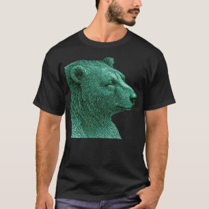 Camiseta Línea de arte de oso neon   Ilustración moderna de