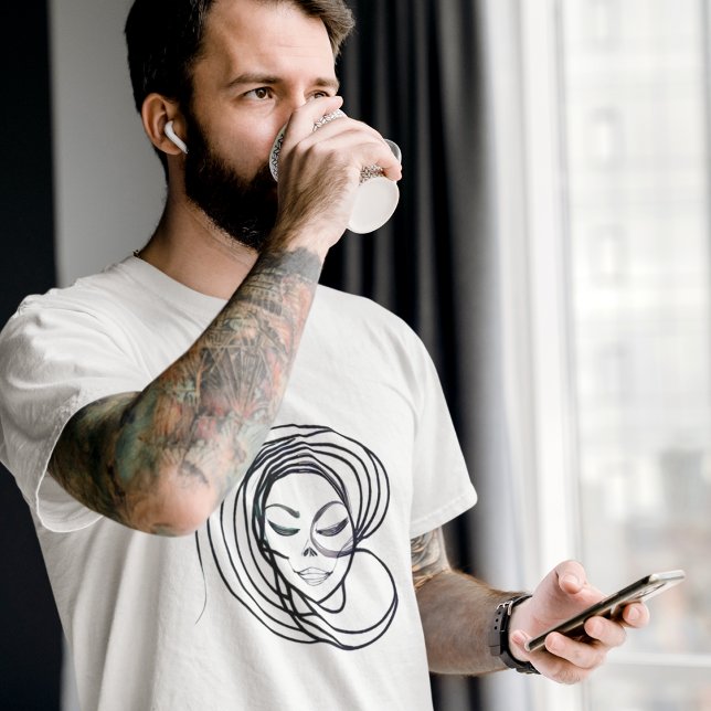 Camiseta Línea de arte de sirena resumida masculina Swirl S (Subido por el creador)