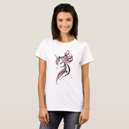 Camiseta Línea de Arte de Unicornio Elegante