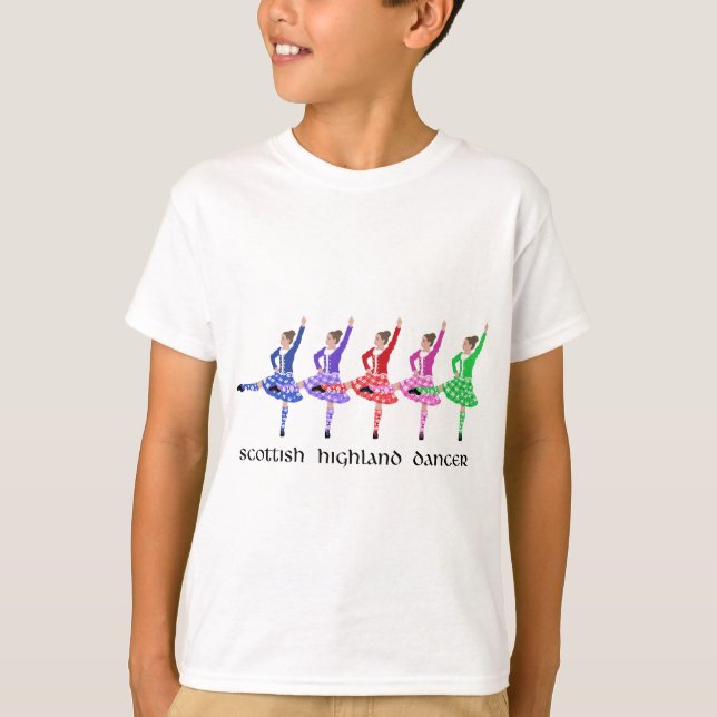 Camiseta Línea de Baile Highland de Escocia (Anverso)