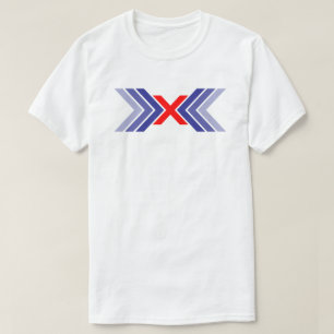 Camiseta Línea de cinta elegante Letra X Monograma