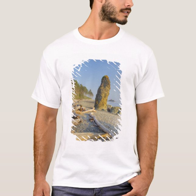 Camiseta Línea de costa y montones de mar, Ruby Beach, Olím (Anverso)