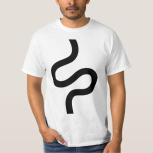 Camiseta Línea de curvas 02 - Negro sobre blanco