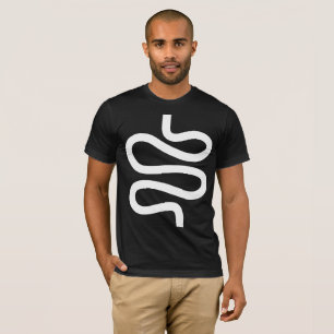 Camiseta Línea de curvas - Blanco sobre negro