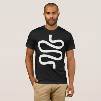 Camiseta Línea de curvas - Blanco sobre negro