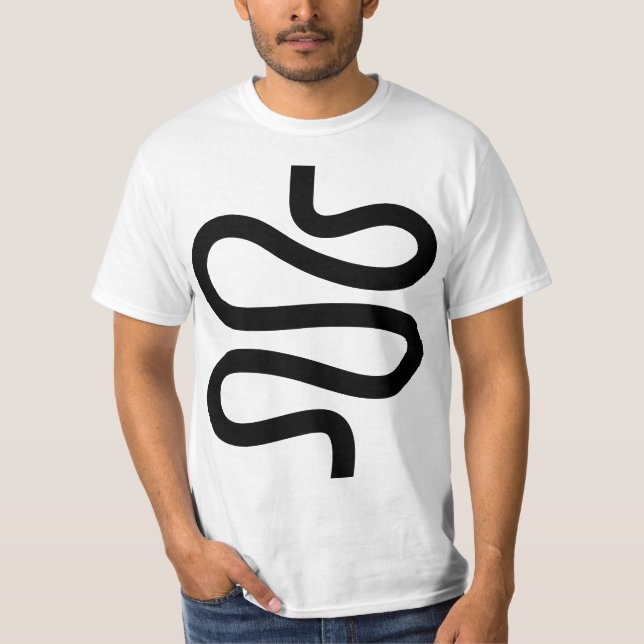 Camiseta Línea de curvas - Negro sobre blanco (Anverso)