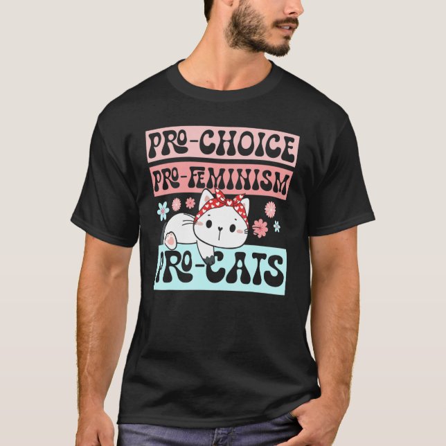 Camiseta Línea de derechos femeninos del gato por elección  (Anverso)