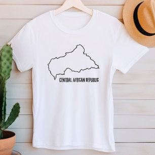 Camiseta Línea de esbozo del mapa de la República Centroafr