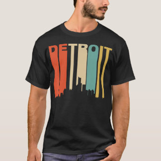 Camiseta Línea De Esquina De Detroit Michigan, De Estilo Re