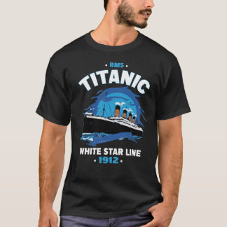 Camiseta línea de estrellas blancas rms 1912