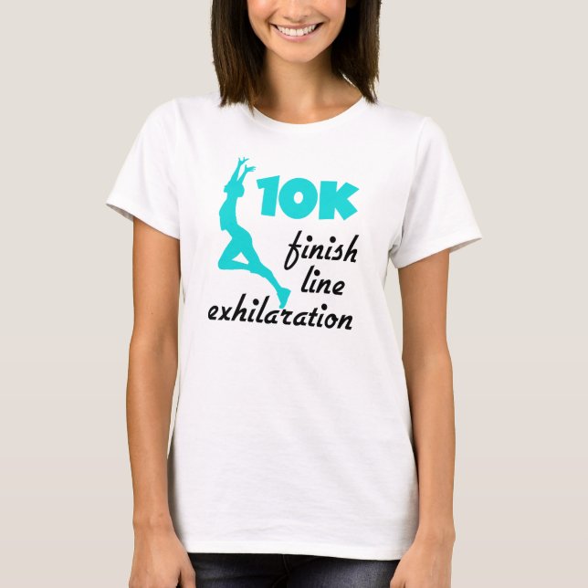 Camiseta Línea de finalización de 10.000 Aqua (Anverso)