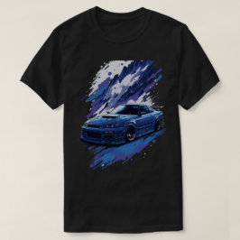 Camiseta Línea de horizonte azul modificada en un batido de