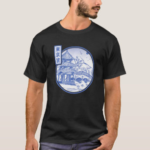 Camiseta Línea de jardín japonesa Arte Templo de arte japon
