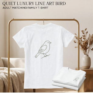 Camiseta Línea de lujo silencioso Arte de ave Adulto Combin