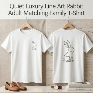 Camiseta Línea de Lujo Silencioso Arte de Conejo Adulto par