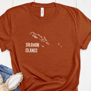 Camiseta Línea de mapa de la isla Salomón