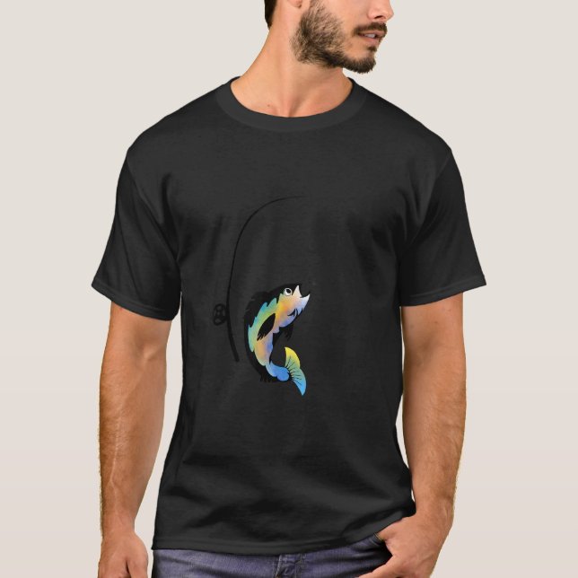 Camiseta Línea de Pesca Silueta de Pesca (Anverso)