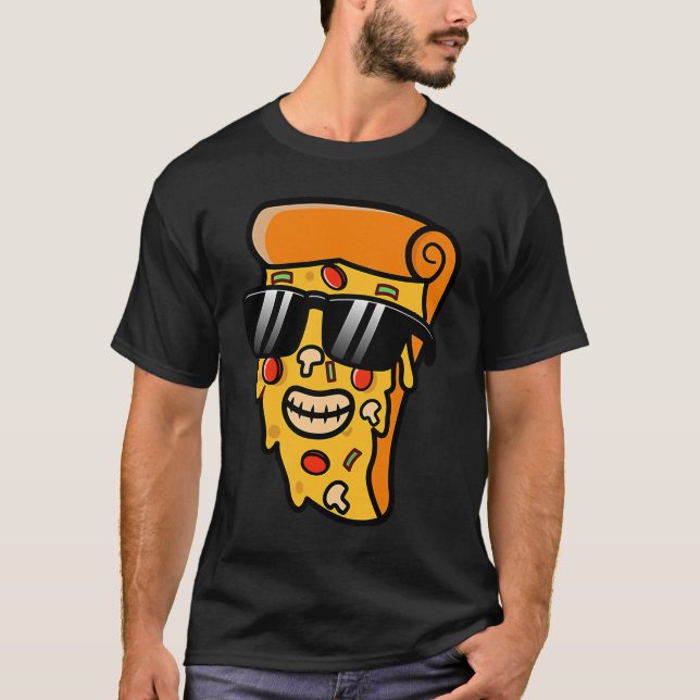 Camiseta LÍNEA DE PIZZA SONRIENTE DE Guay CON VIDRIO (Anverso)