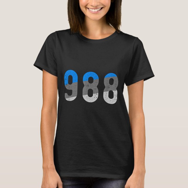 Camiseta línea de prevención 988 conciencia sobre salud  (Anverso)