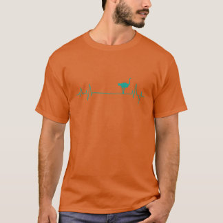 Camiseta Línea de pulso avestruz animal ave amigo