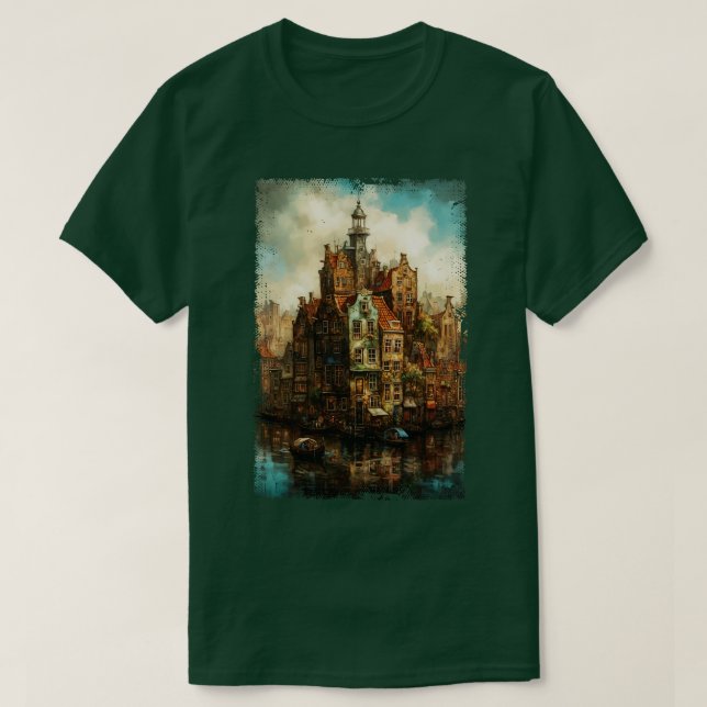 Camiseta Línea de Skyline 1 de Steampunk Amsterdam (Diseño del anverso)