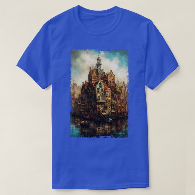 Camiseta Línea de Skyline 1 de Steampunk Amsterdam (Diseño del anverso)
