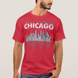 Camiseta Línea de Skyline de la ciudad de Chicago se ilumin