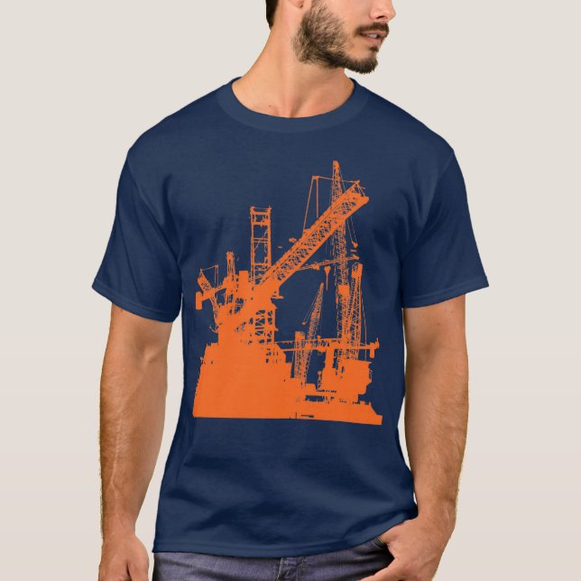 Camiseta Línea de trabajo de construcción del operador Towe (Anverso)