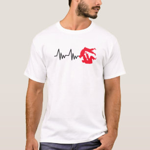 Camiseta Línea de vida cardíaca de arte marcial Judo Sport