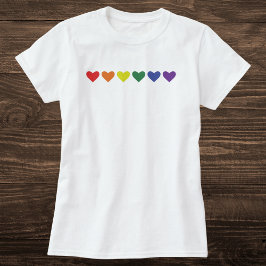 Camiseta Línea del corazón del arco iris