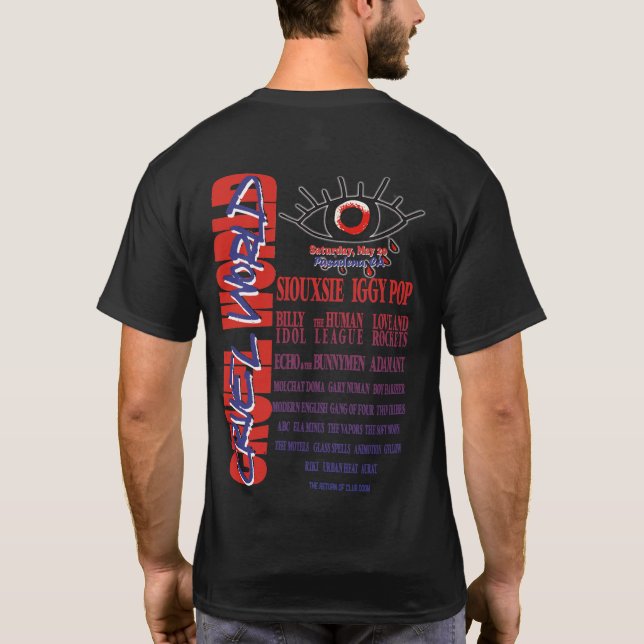 Camiseta Línea del Festival Mundial de Cruel 2023 (Reverso)