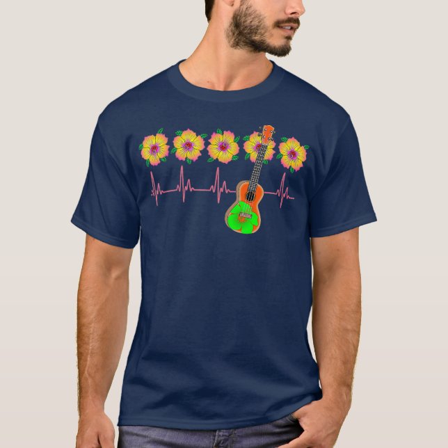 Camiseta Línea del latido del corazón EKG, música ucraniana (Anverso)